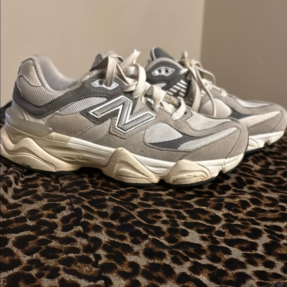 New Balance Cream and Gray Athletic Shoes